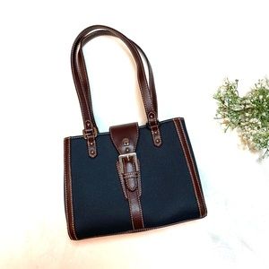 {Etienne Aigner} blue and brown handbag purse